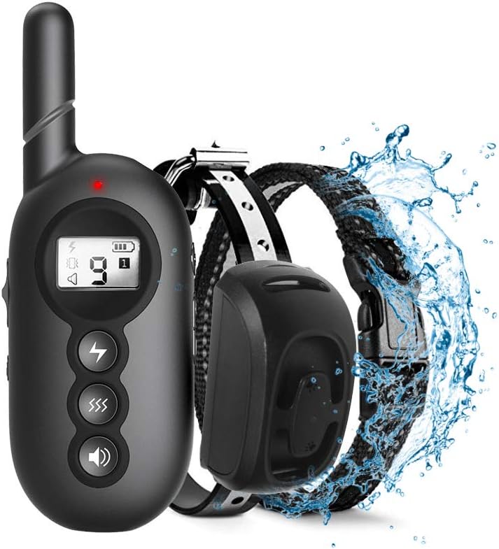 zhyUS Shock Collar for Dogs, IPX7 Waterproof Dog Training Collar with Beep & Vibration and Shock Modes, Dog Shock Collar with Remote 1640ft Remote Range for Small, Medium or Large Dogs（Black）