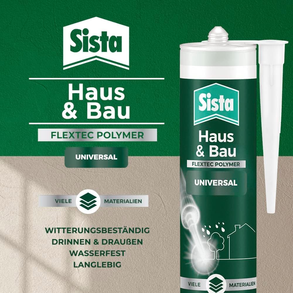 Sista Haus Universal, Kartusche, weiß, 6x 280ml | Universal Acryl-Dichtstoff Weiß – für vielseitige Anwendungen innen & außen