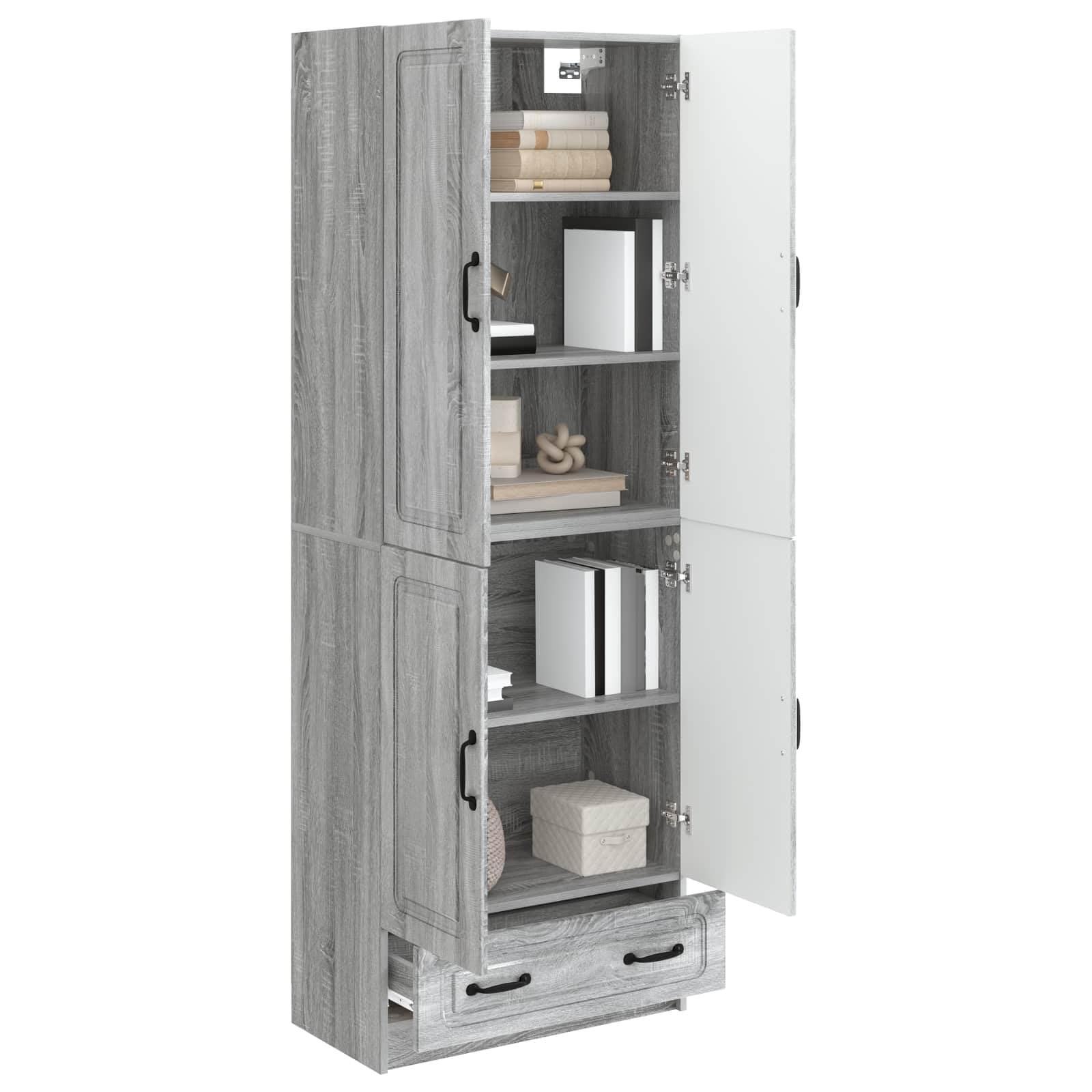 2-teiliges Schrank-Set Sonoma grau Holz technisch