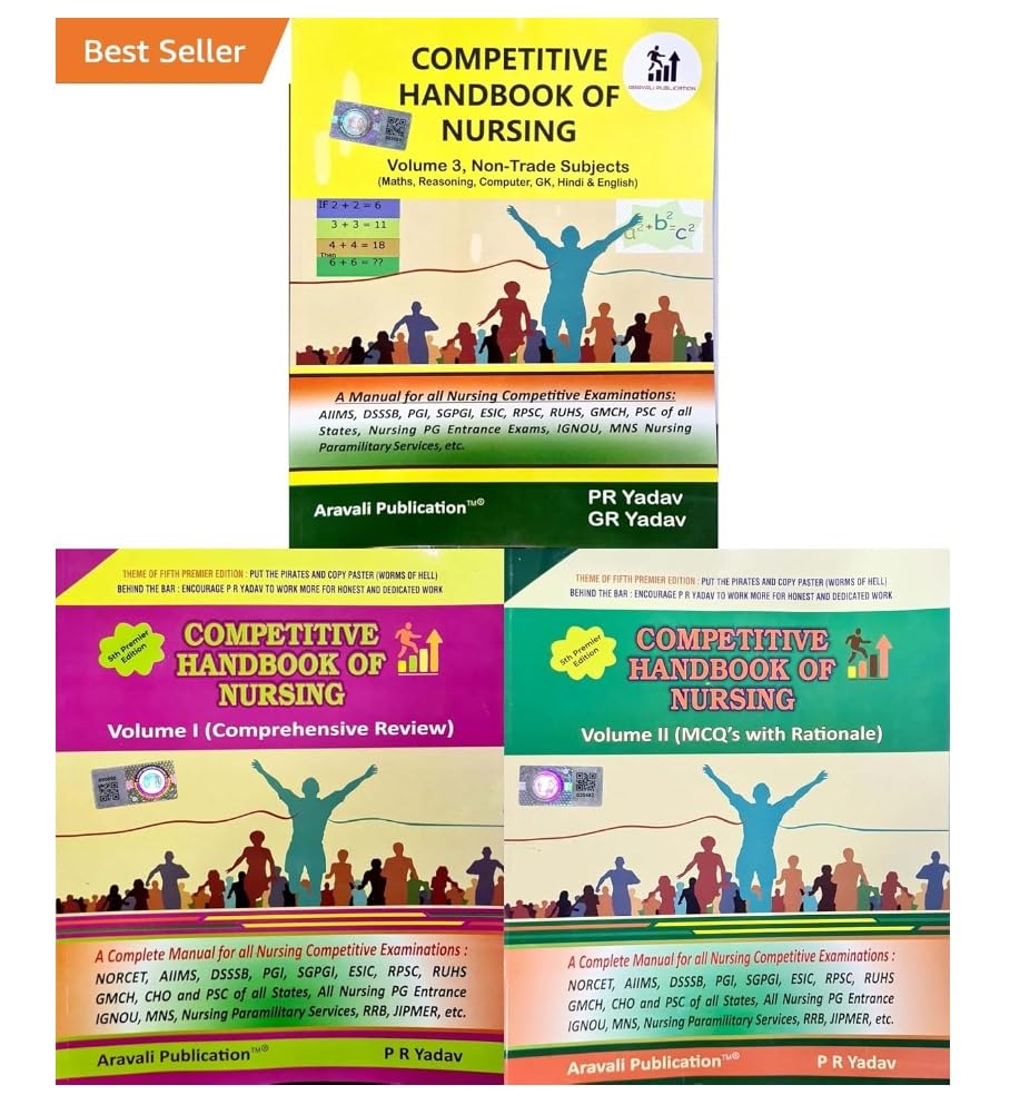 PR Yadav - Competitive Handbook of Nursing - Vol 1 + 2 + 3 | Set of 3 Books | Updated for 2025 Exams Perfect Paperback – 31 July 2024