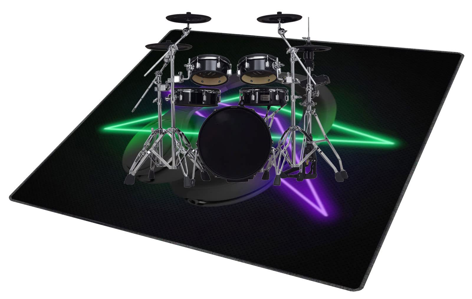 QQDD Square Drum Rug Drum Mat Soundproof Mat - Professional Drum Carpet Percussion Electronic Drums Bass Drum Snare Musical Instrument Mat Drums Set Rug - Non-Slip Drum Rugs - 100CM × 100CM