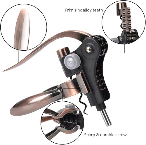 Miniatura 2 de Tirrinia Juego de abridor de vino, 7 piezas de sacacorchos de botella de vino premium todo en uno con tapón de vino, vertedor, cortador de aluminio,