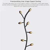 Vista 7 de Perchero de metal con 8 ganchos Percheros independientes Perchero de árbol de entrada Perchero para colgar ropa de dormitorio Bufandas y bolsos