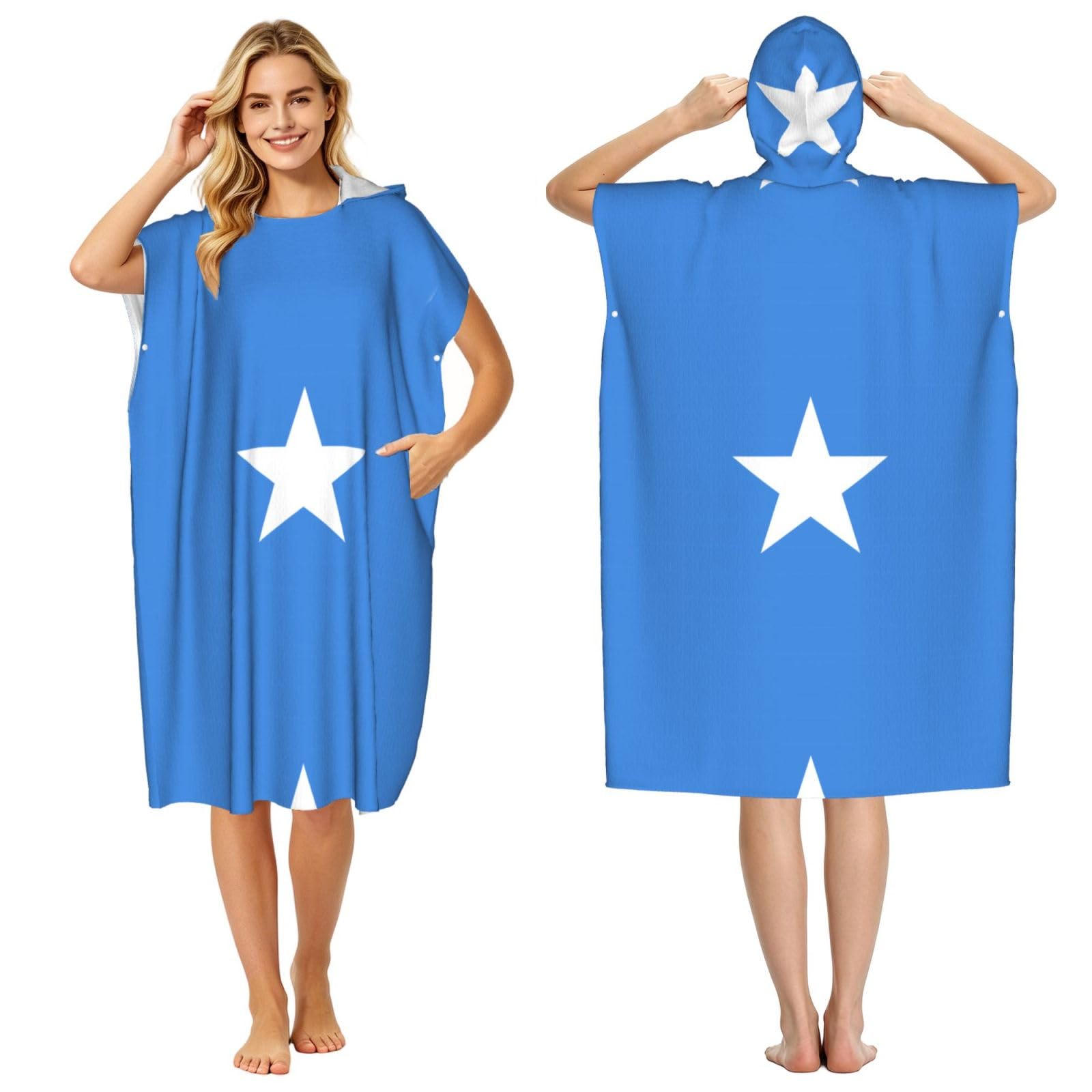 WSSYYBFSomali flag Adult hooded beach towel Oversized with Hood for Absorbent Quick Dry