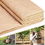 UCandy 40' x24Ft Natural Burlap Plant Covers, Tree Wrap Freeze Protection Fabric Burlap Blankets for Tree Protect Covering,Farmhouse Decor,Rustic Party Wedding Decor.