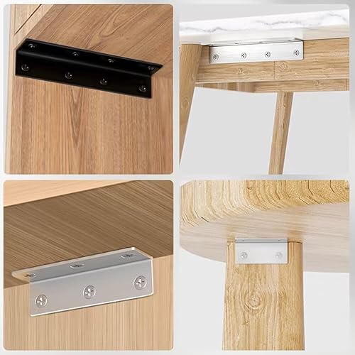 Miniatura 7 de Soportes en L, 4 soportes de ángulo de esquina, acero inoxidable superior, 4 x 1 pulgada M, grosor de 0.079 in, estante de madera, muebles, soporte