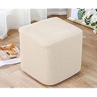 Copri Pouf Quadrato Elasticizzato 40x40cm In Velluto - Fodera Decorativa Per Sgabelli Ottomani - Foto 4