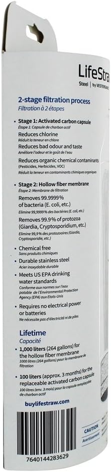LifeStraw Carbon Capsule Replacement Filter for Go Bottle 2-Stage & Steel (2-Pack) : Sports & Outdoors