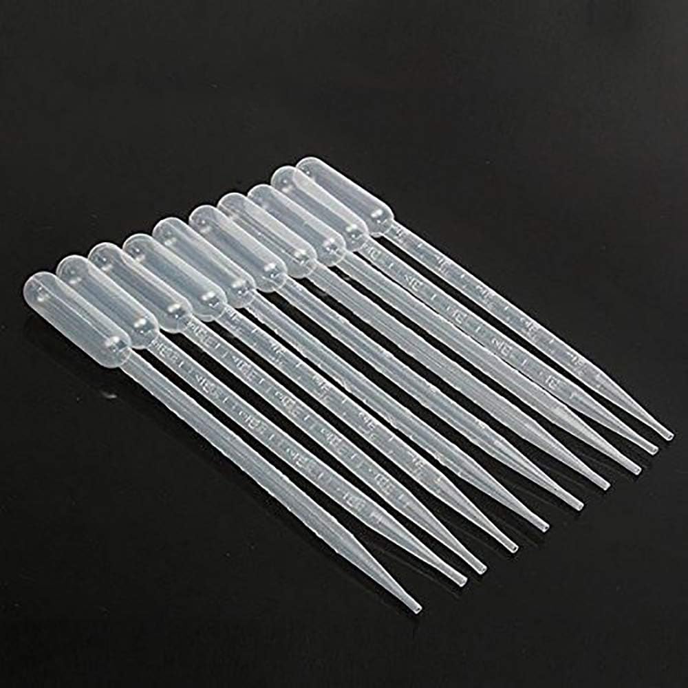 Clear White Plastic Liquid Dropper Pasteur Disposable Graduated Transfer Pipettes Pipetting 5ML(100 Pack)