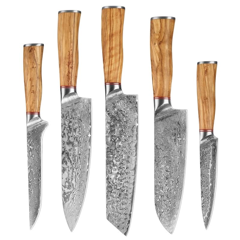 Set Cuchillos Cocina 5 Piezas Acero Forjado