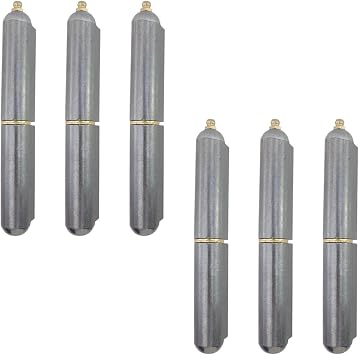 Crapyt 6 Pcs 6" BBQ Bullet Weld on Bullet Hinge, Stainless Steel Duty Weldable Barrel Gate Hinges, for Heavy Duty Detachable Metal Swing Gate, Trailer Gate Ramp, Driveway Gate