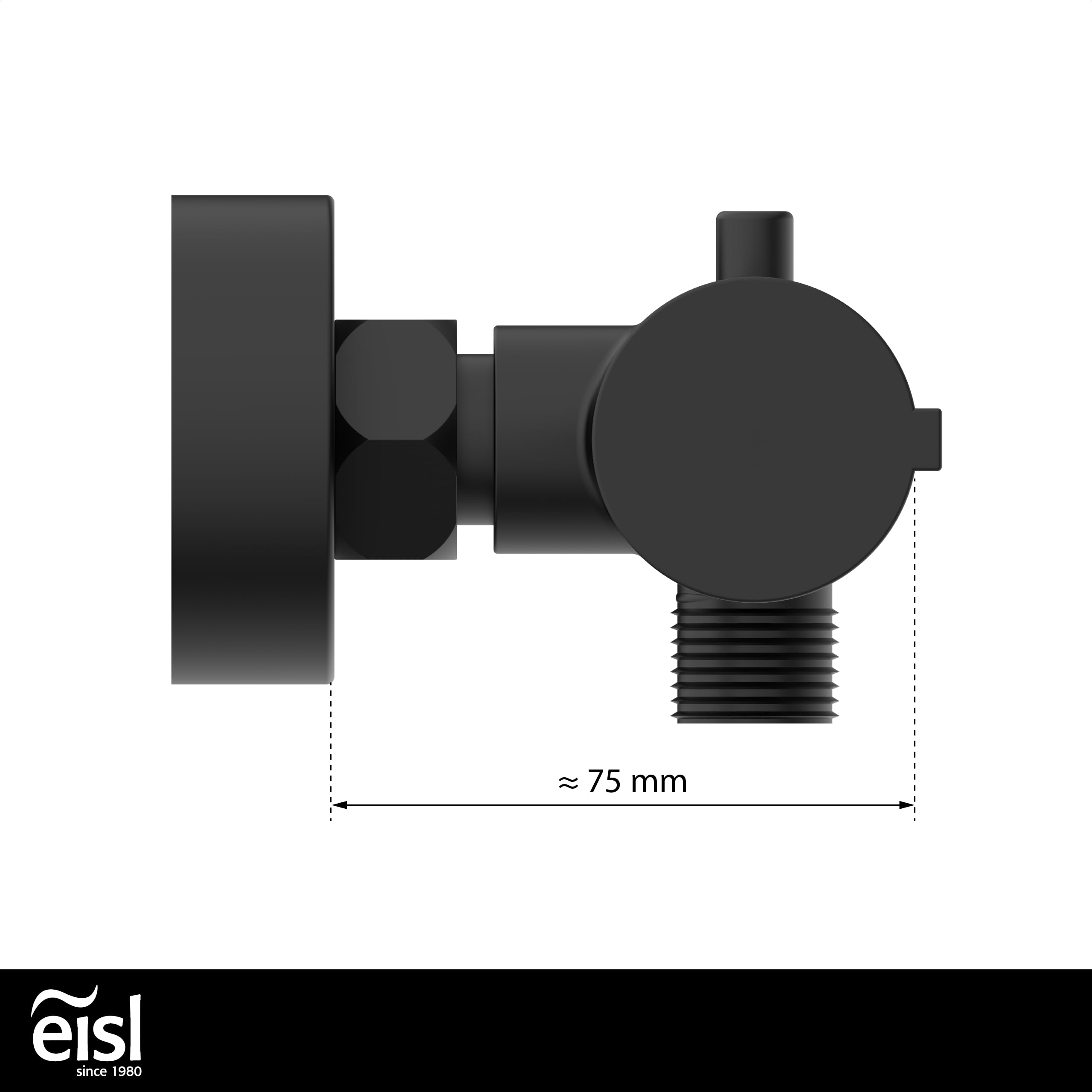 EISL CLAUDIO CLT168ACRBL - Grifo mezclador de ducha con termostato negro con bloqueo de seguridad a 38 °C, grifo de ducha con función de ahorro de agua, color negro