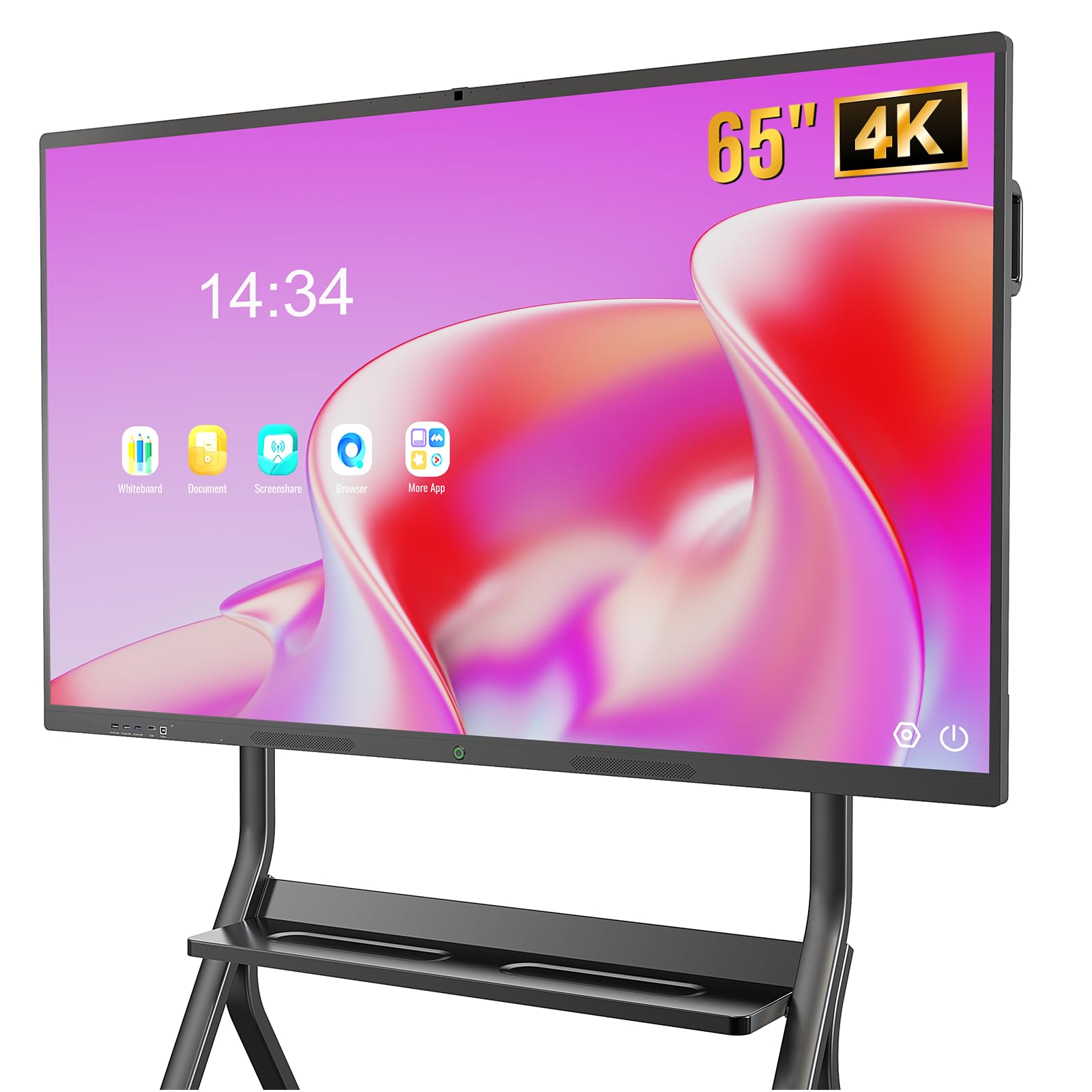 Smart Board,65 Inch Interactive Whiteboard 4K Touchscreen Built in Ultra High Definition Camera Open App Ecosystem, Digital Presentation Electronic Smart WhiteBoard for Classroom Home Office