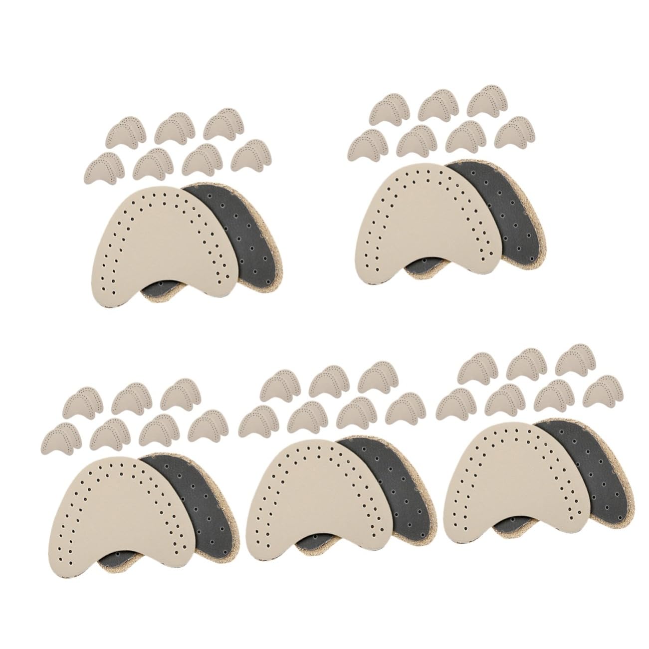 VALICLUD 5 Sätze Vorderfußpolster Schutz Einlegesohlen Sohle, Einzig, Alleinig Antirutschmatte Schuhsohlen Forefoot Support Pads High Heel -schuheinsätze Emulsion Beige 8 Paare * 5
