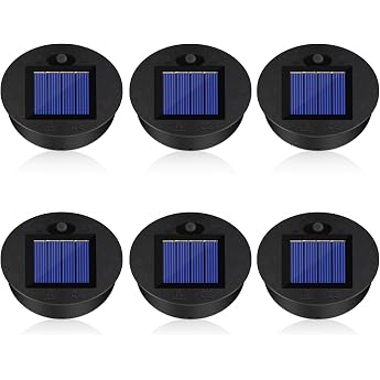 Solar Lights Replacement Parts Solar Lamps Replacement Top Outer Diameter 7 cm Inner Diameter 6.2 cm Pack of 6 Solar Lantern Light Replacement Top for Garden Lantern Patio Lighting DIY [Energy Class G]