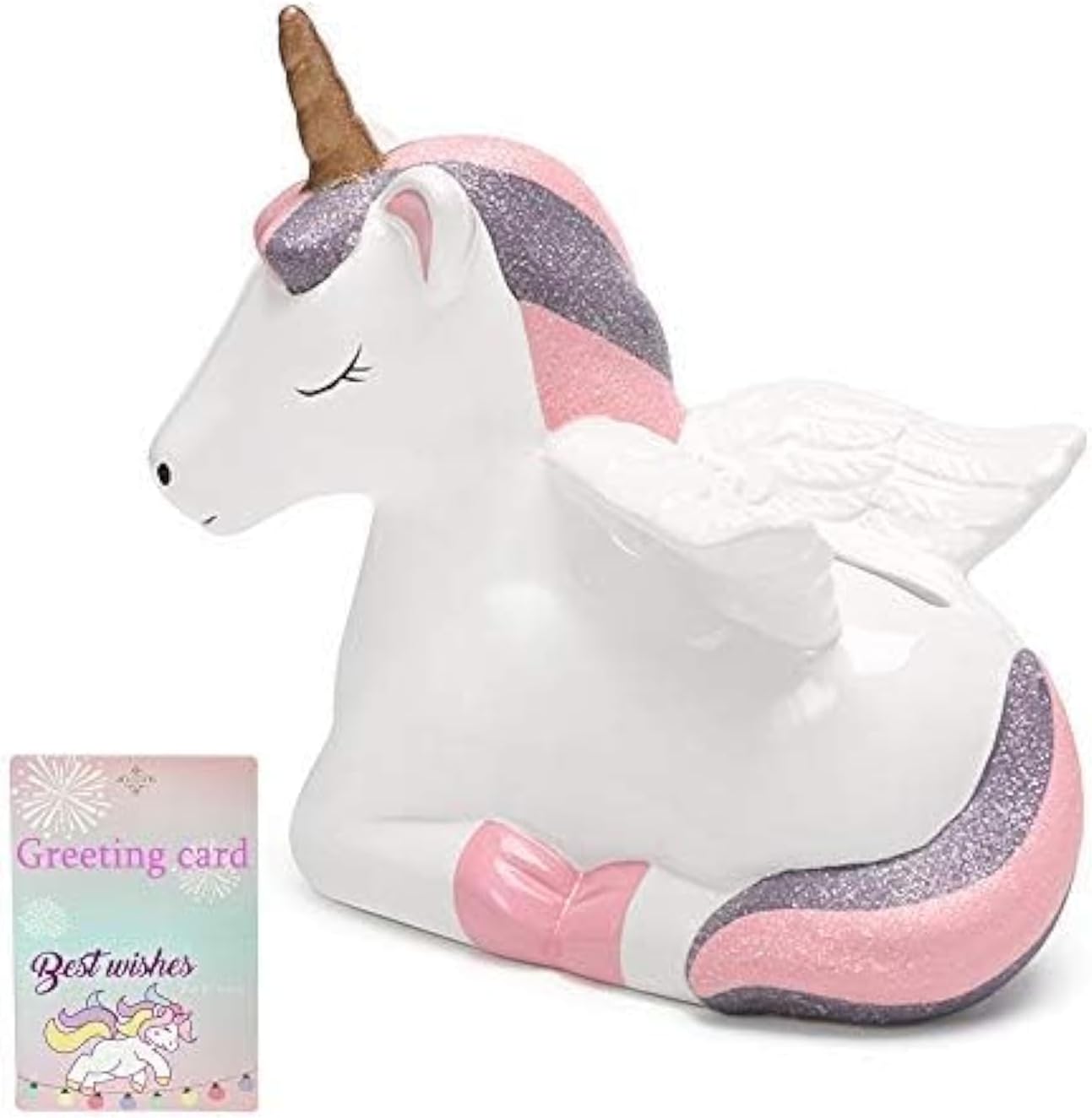 Unicorn Gift for Girl Money Box Cute Piggy Bank for Girls Ceramics Coin Bank Home Decoration Nursery Decor Keepsake Perfect Unique Gifts Christmas Birthday