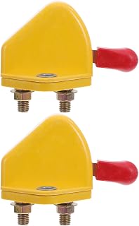 TOGEVAL 2 Piezas Interruptor Principal de Corte de Batería Resistente para Vehículos Agrícolas y Triciclos Desconexión para Motos Scooters y Tractores Color Amarillo