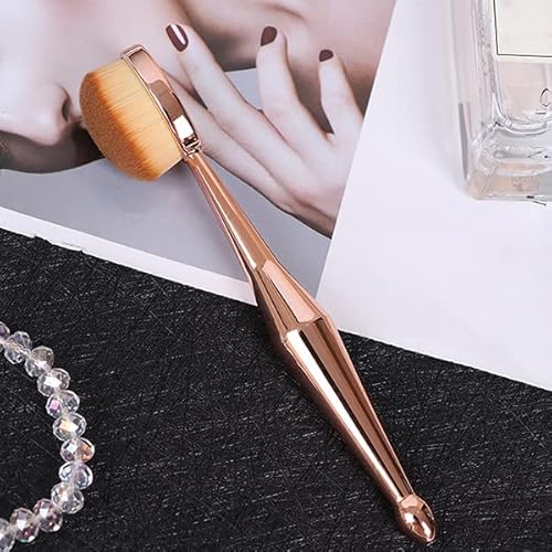 Akoak 1 Pack Portable Toothbrush Type Makeup Brush Dry/Wet Foundation Brush For Mixing Liquid, Cream Or Makeup, Makeup Tools (Rose Gold) #TOP7