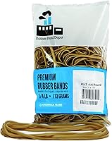 Vista 1 de Bandas de goma natural transparente de 7 pulgadas x 1/8 pulgadas, tamaño #117B, bolsa de 1/4 de libra, aproximadamente 47 bandas