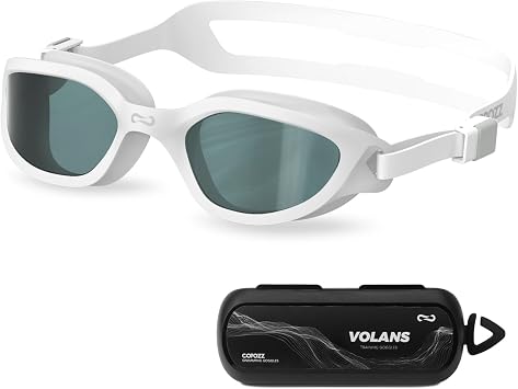 COPOZZ Swim Goggles, Upgraded Swimming Goggles Model 32105 | Polarized, Anti-fog, Clear Vision, No Leaking, Comfortable fit, for Adult Men & Women