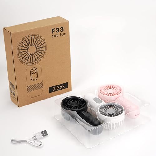 Miniatura 7 de Mini ventiladores portátiles, paquete de 3 unidades, ventilador personal pequeño de mano con 3 velocidades para viajes, ventilador de pestañas