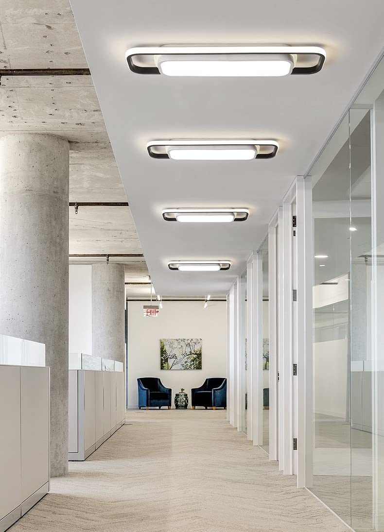 Plafonnier LED Moderne avec Detecteur de Mouvement radar Induction à Luminaire Lamp de Plafond Couloir avec capteur de lumière du jour pour Salon Chambre Entrée Garage Balcon éclairage, 6000K (60cm)