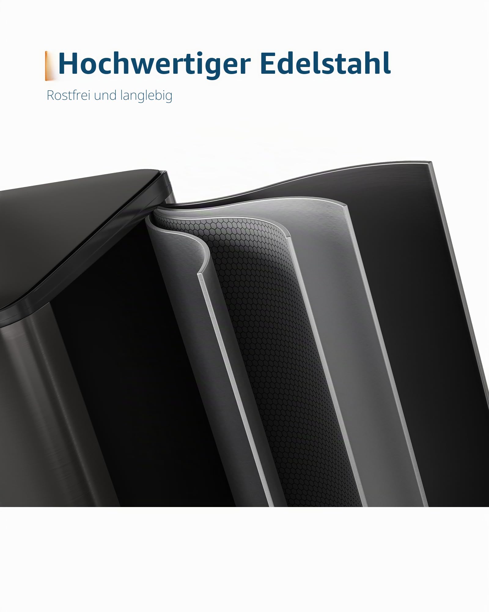 Garvee 2 x 40 L,Mülleimer Küche, Mülltrennsystem 2 Fächer, Soft-Close-Deckel, für Recycling & Biomüll, Fußpedal Mülleimer Für Küche/Badezimmer, Geruchsgeschützter Abfallkasten