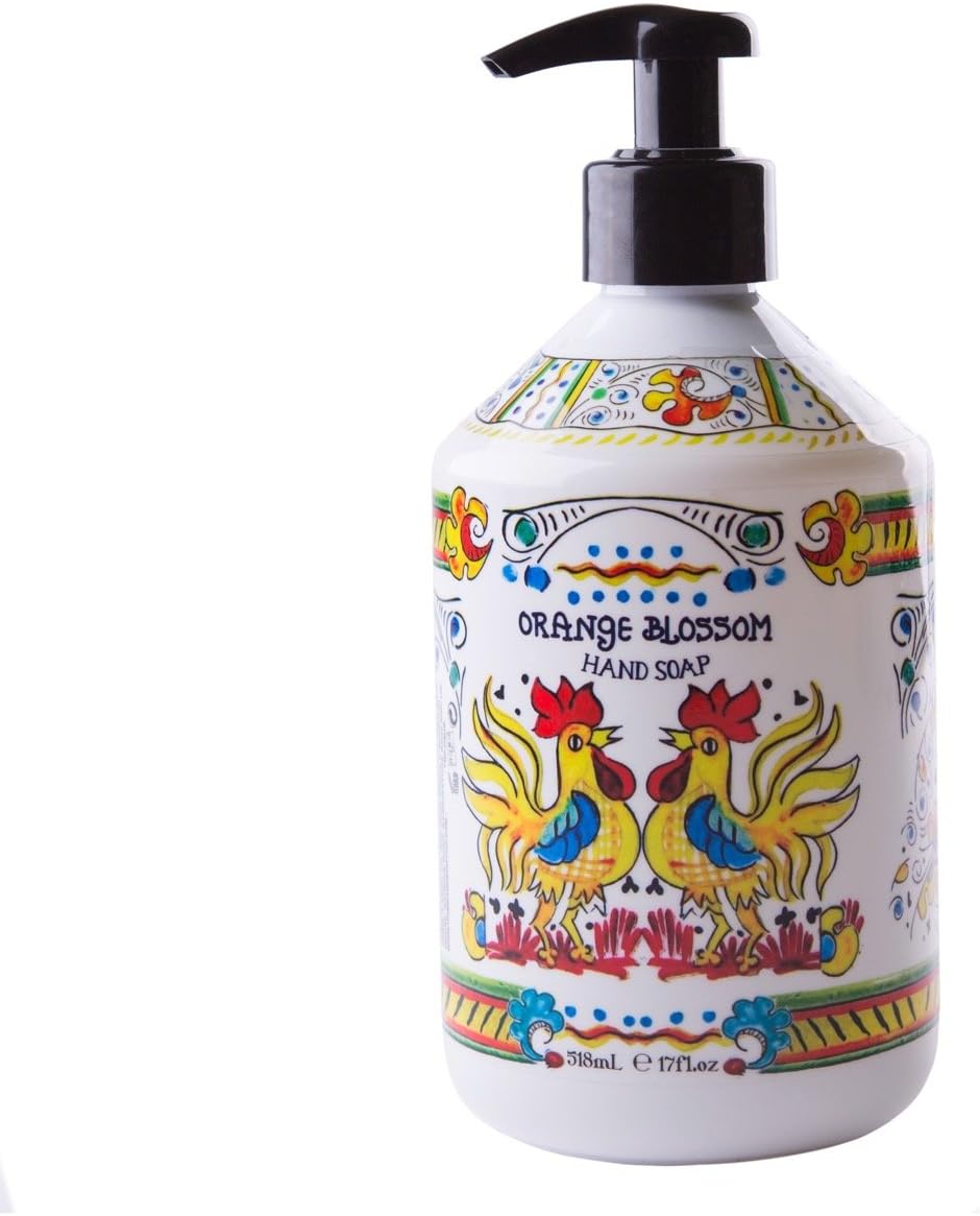 World Market Deruta Orange Blossom Hand Soap - Perfect Kitchen Decor Antibacterial Soap - Organic Liquid Handsoap with Italian Soap Dispenser - Hand Sanitizer to Everyone Bathroom or Kitchen 17 Ounce