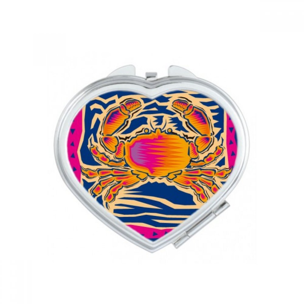 Miroir compact Cancer miniature portable multicolore de maquillage gravé