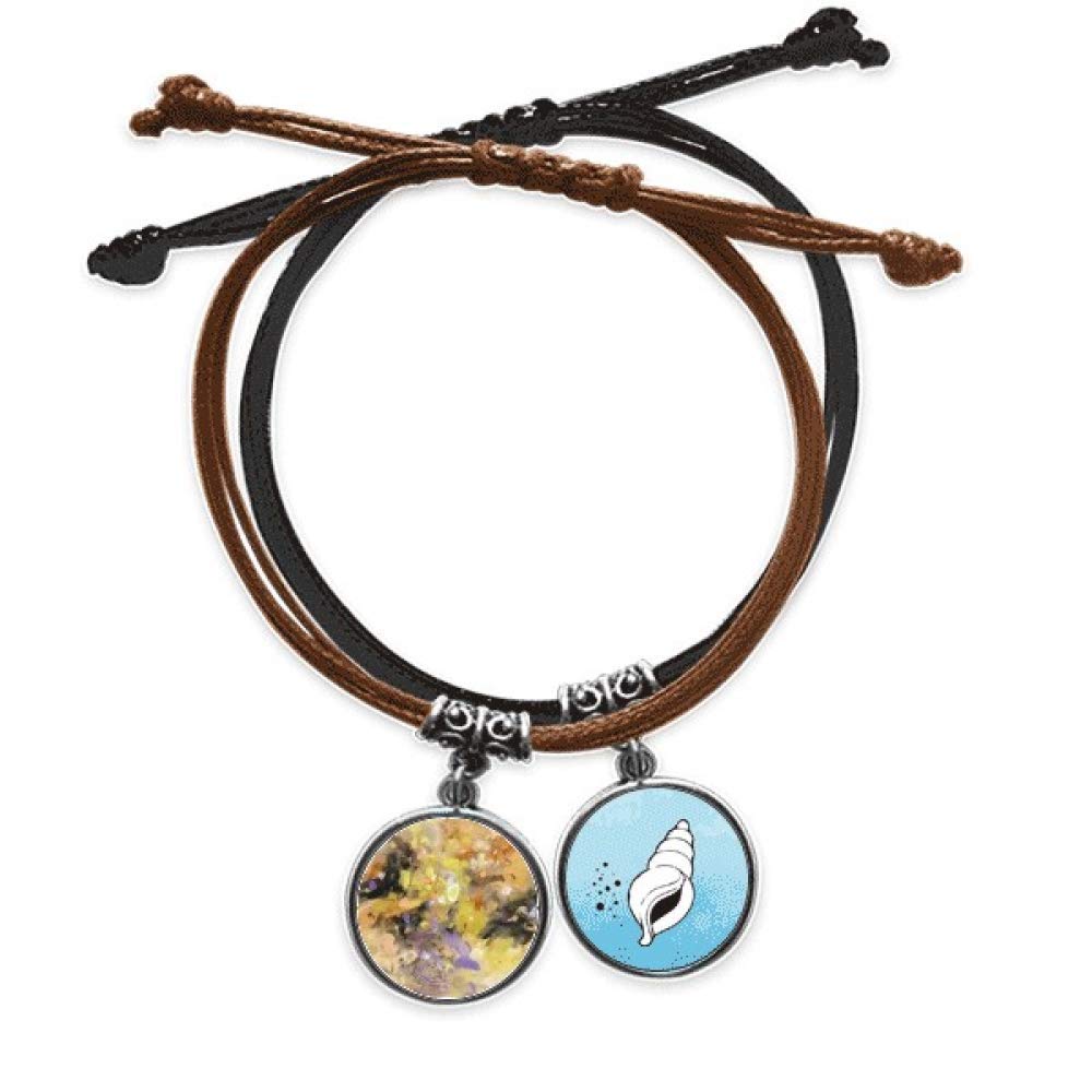 Pulsera de cuero con diseño de bodegón de flores otoñales 3