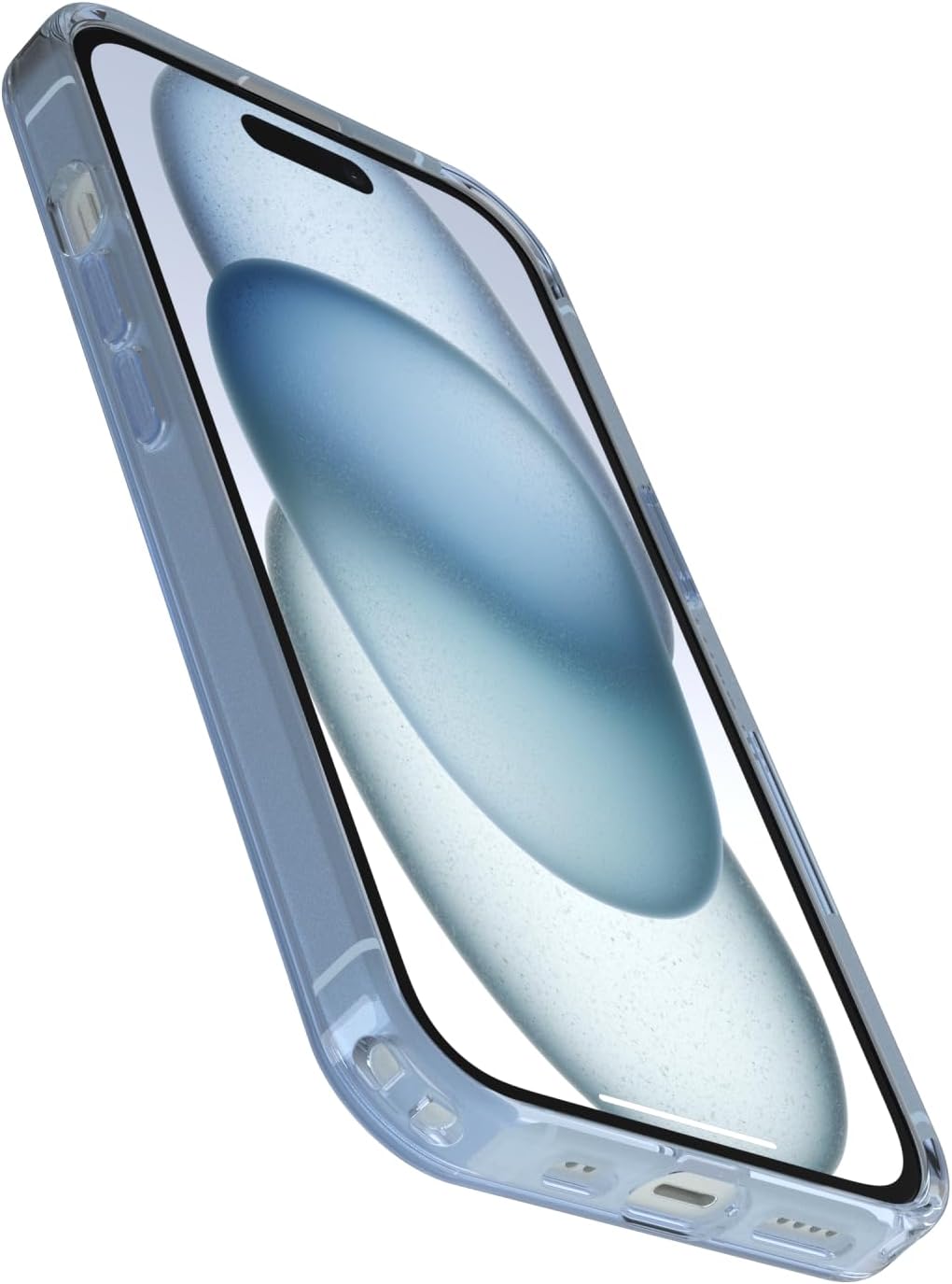 OtterBox iPhone 13, 14, 15, and 16e Symmetry Series Clear Case - Silver Glade Blue