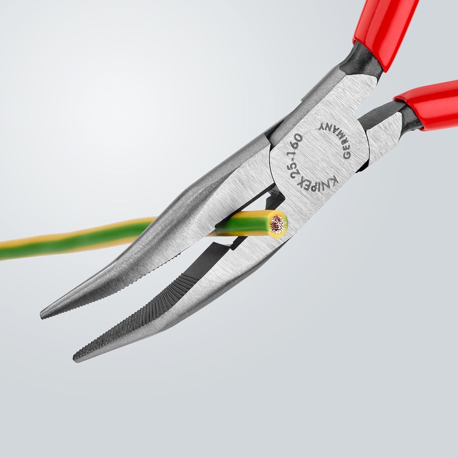 KNIPEX Pince demi-ronde avec tranchant (pince radio) gainées en plastique 160 mm, 25 21 160