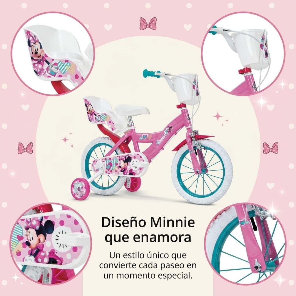 TOIMSA Bicicleta 14" Minnie Huffy 4/6 Años