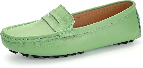 Miniatura 2 de BEAUSEEN Mocasines de cuero genuino para mujer, mocasines clásicos para conducir, mocasines casuales sin cordones cómodos para mujer
