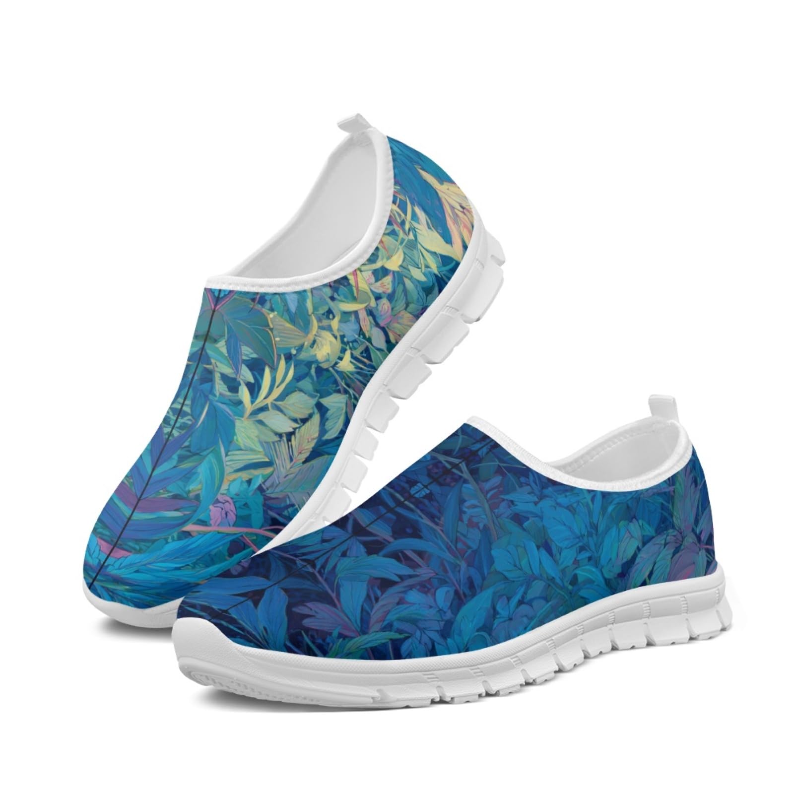 Lightweight Fashion Athletic Walking Sneaker Floral Print Pull Tab for Women Casual Footw…