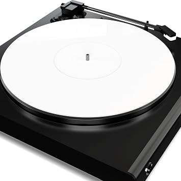 Acrylic Turntable Mat, Platter Slipmat Replacement for All Standard 12 inch Record Players and also for 33 1/3rpm and 45rpm Records White
