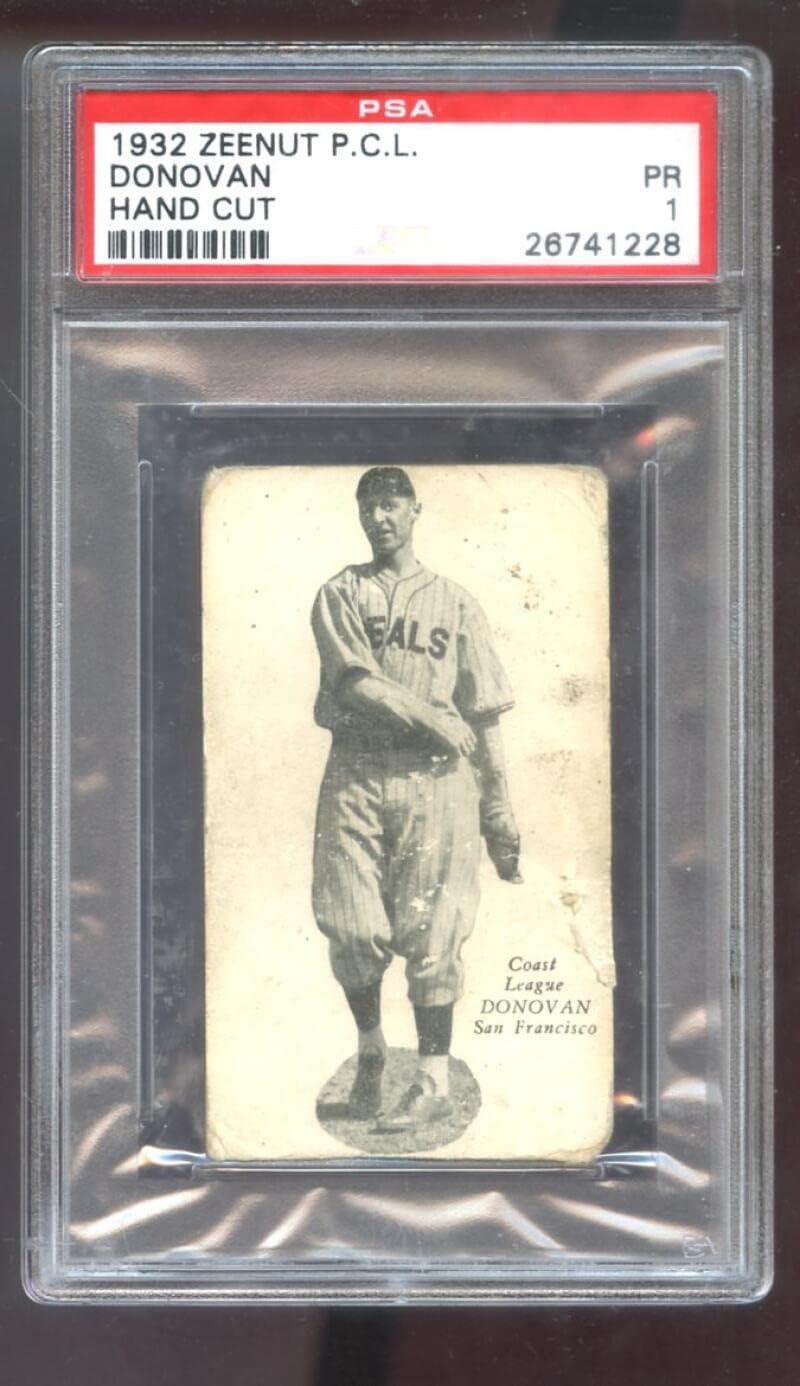 1932 Zeenut Zeenuts Jerry Donovan PSA 1 Graded Baseball Card Pacific Coast League PCL P.C.L. San Francisco Seals