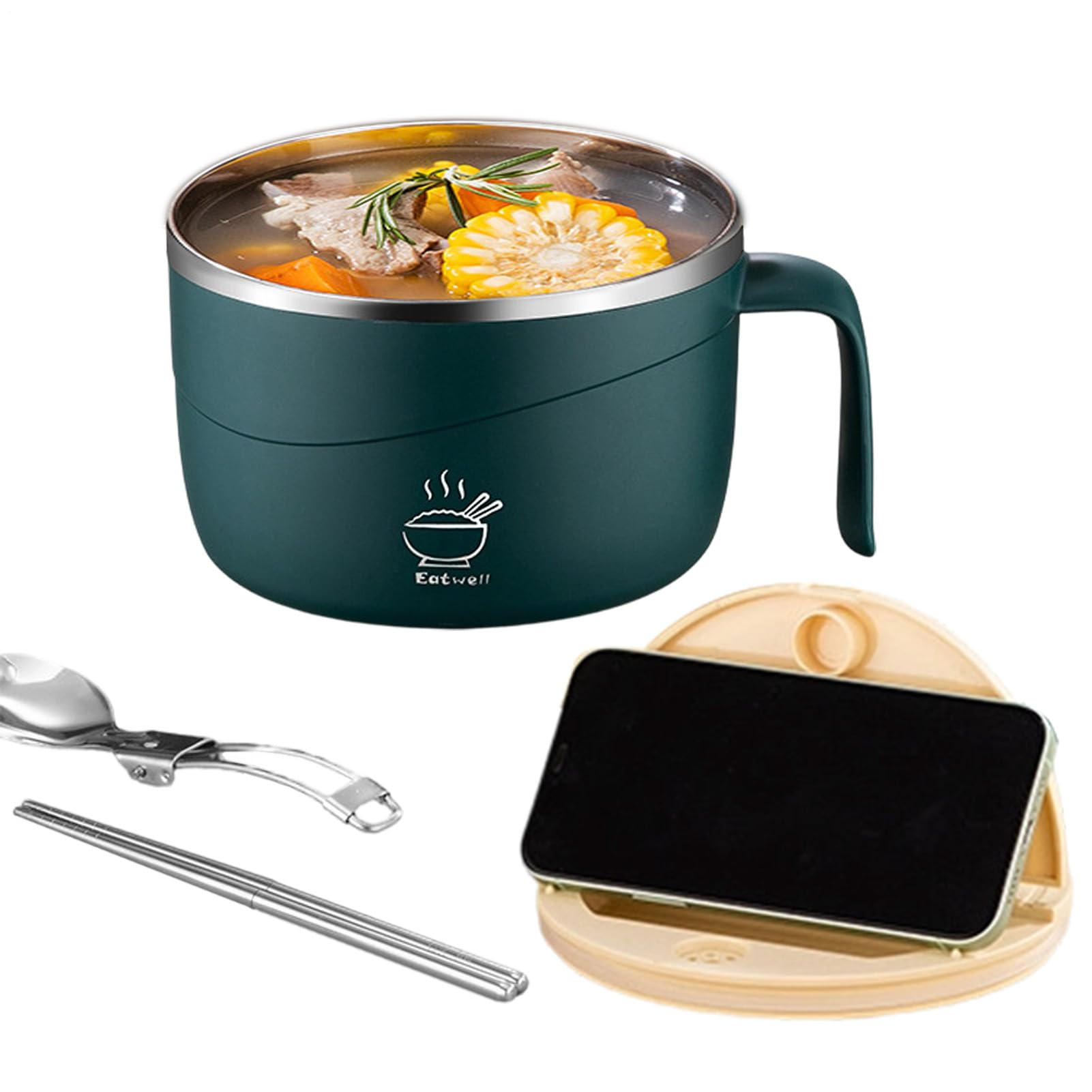 Cuiseur à nouilles portable 1200 ml : bol anti-brûlure résistant à la chaleur pour pâtes et riz