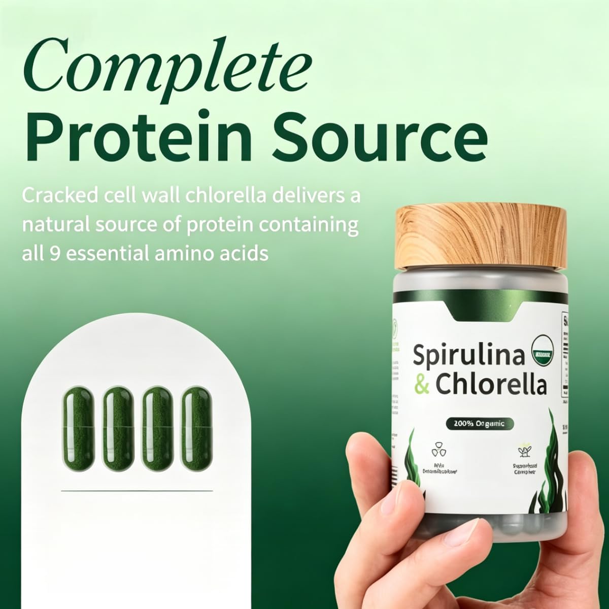 Spirulina e clorella —— Allevia la fatica | Stabilizzare l'energia fisica; riparare il tratto intestinale; migliorare l'indigestione.