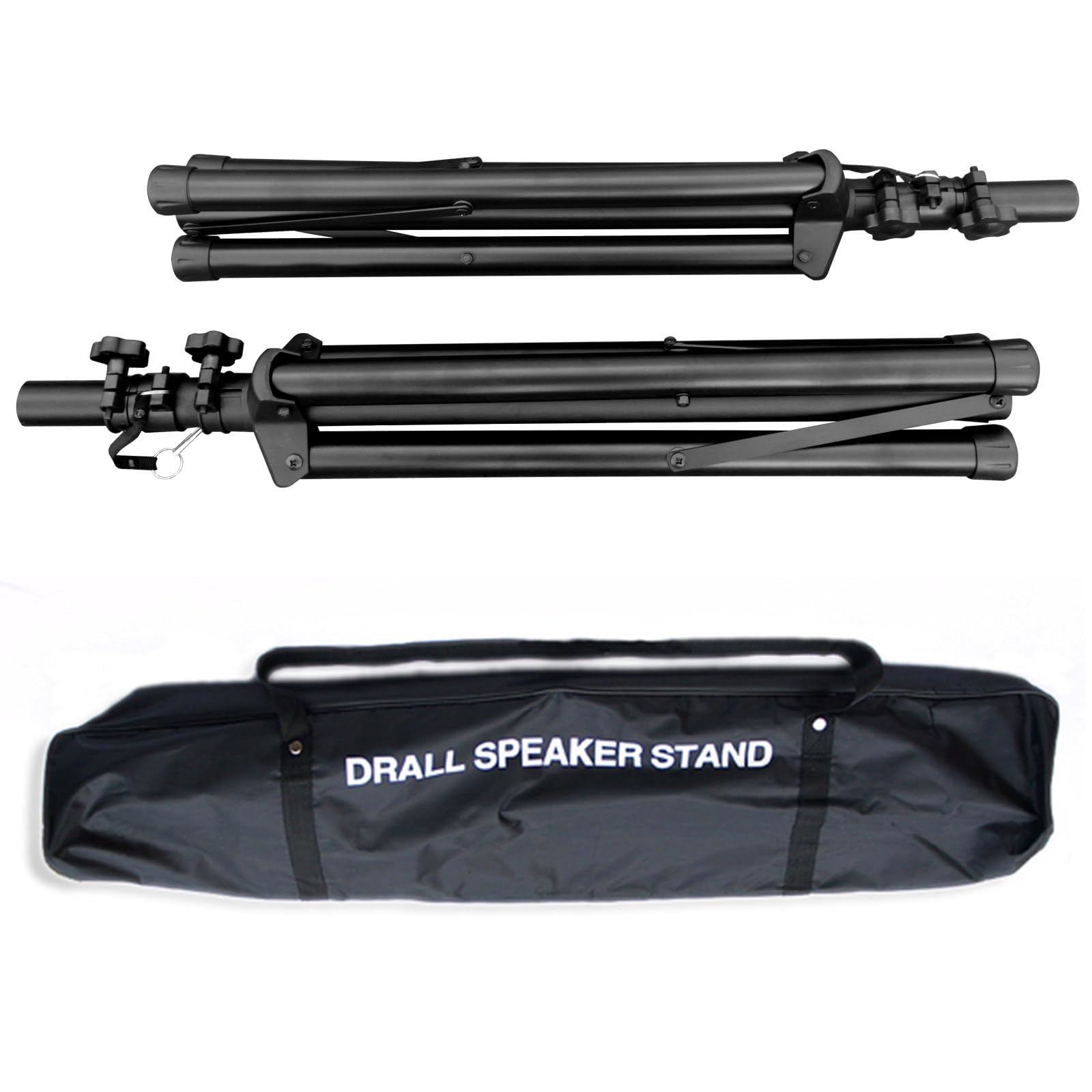 2 pezzo Speaker Stand treppiede per altoparlanti audio con 3,5 cm flangia standard - regolabile in altezza da 100 a 180 cm, fino a 60 kg - con 1 x borsa Modello: BS3x2_BS3TKx1
