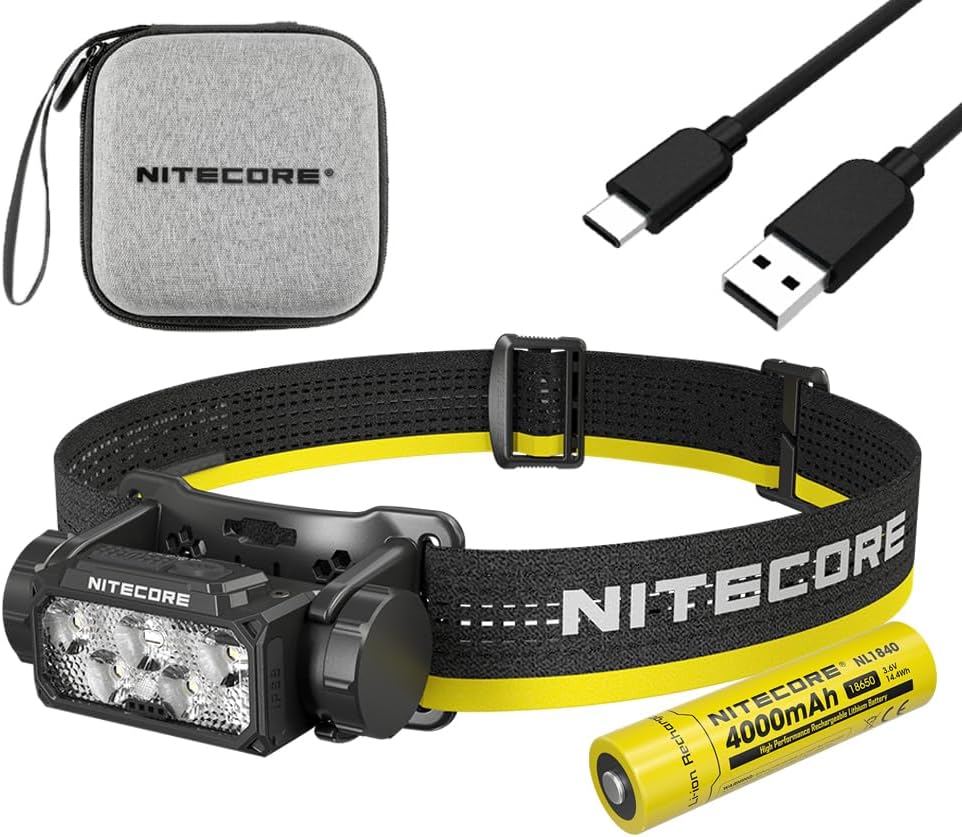 Nitecore HC60 UHE Rechargeable LED Headlamp 1600 Lumens with 3400mAh Batteries