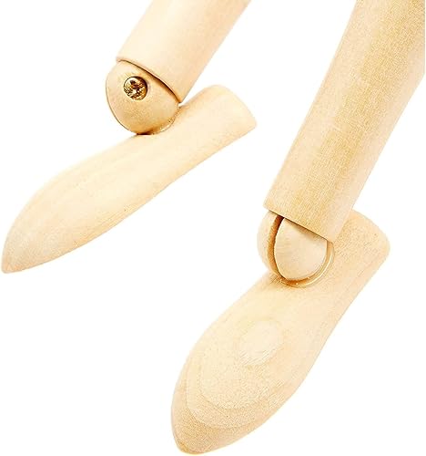 Miniatura 8 de Bright Creations Paquete de 2 figuras de maniquí de madera para dibujo, modelo humano de madera para arte (12 pulgadas)