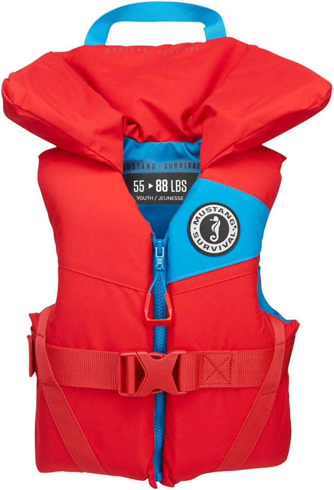MUSTANG SURVIVAL - Youth Foam PFD - Imperial Red, Youth (55 lbs - 88 lbs)