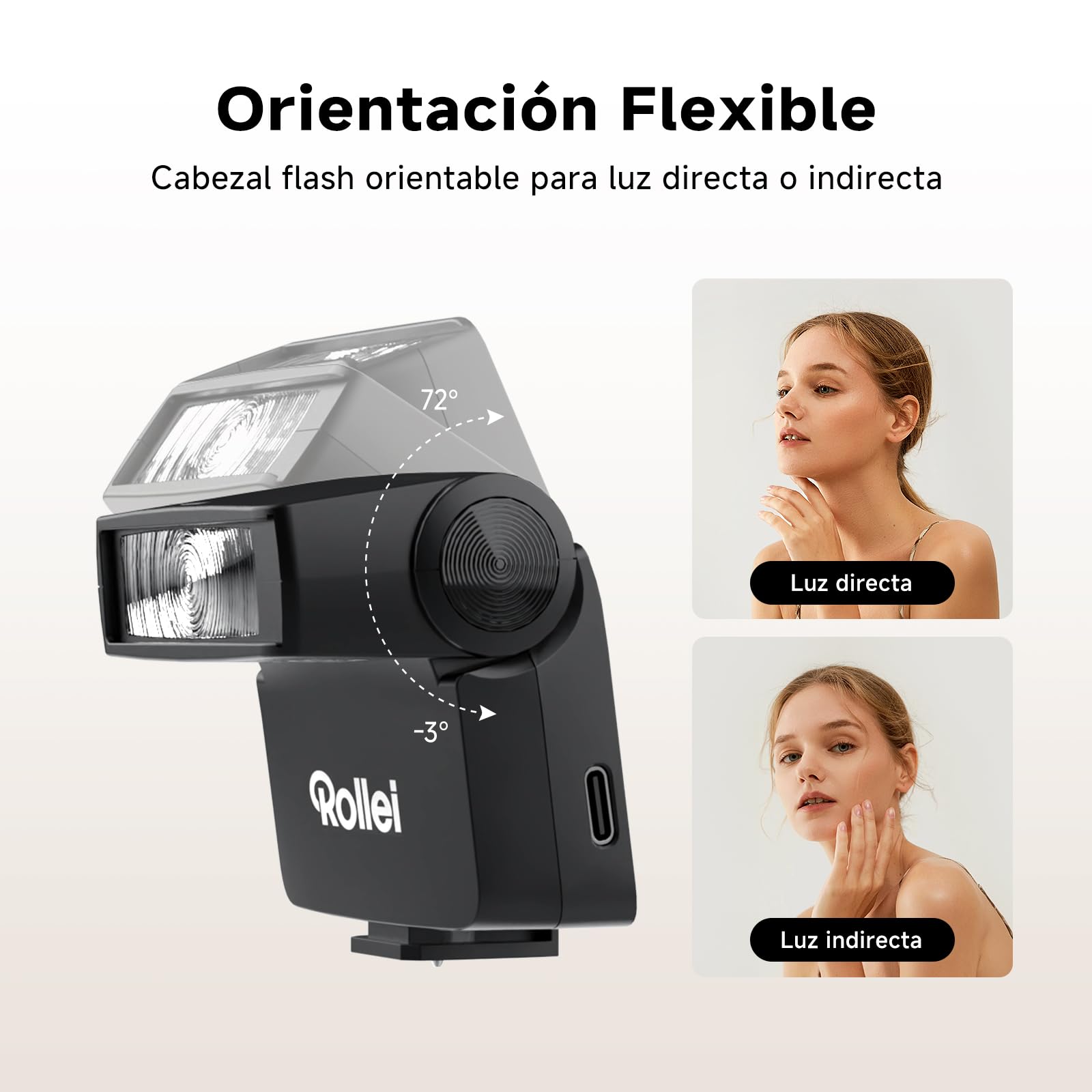 Rollei Flashy One Mini Cámara Flash GN 16 con Pantalla LCD Tiempo de Reciclaje 0.01~2.5 s, Camera Speedlite Universal Compatible con Canon Nikon Sony Fujifilm Lumix, Mini-Camara-Flash-Speedlite