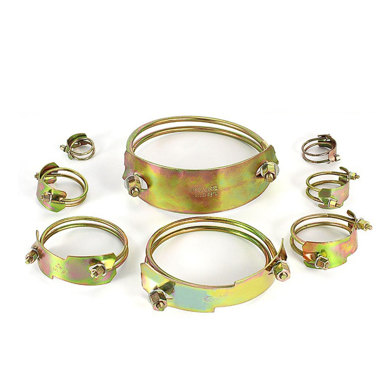 Fascette in filo d'acciaio zincato, fascette stringitubo 1-4 pollici ad alta resistenza, 9 pezzi di fascette per pali di servizio e tubi in acciaio, ferrule Fibbia di fissaggio(54-60)