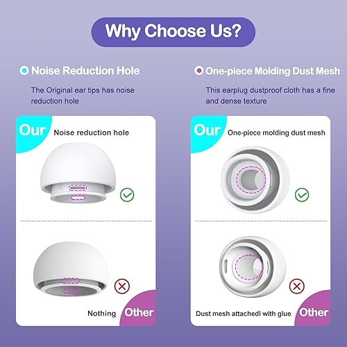 Miniatura 4 de 3 pares de almohadillas de repuesto para AirPods Pro y 2 generación con orificio de reducción de ruido y kit de limpieza 3 en 1 para AirPods 1 2 3