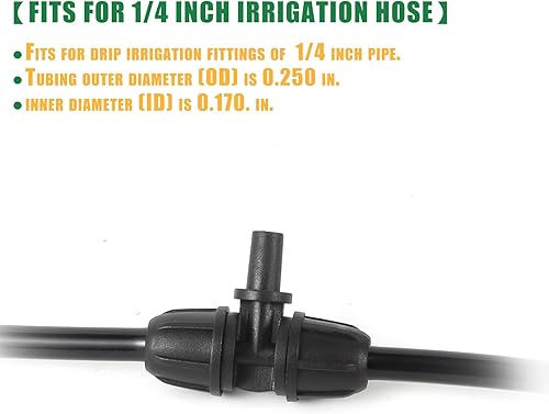 Miniatura 5 de Accesorios de riego por goteo de 14 de pulgada, tapones de extremo de púas de bloqueo para tubos de  de pulgada el diámetro exterior de la tubería