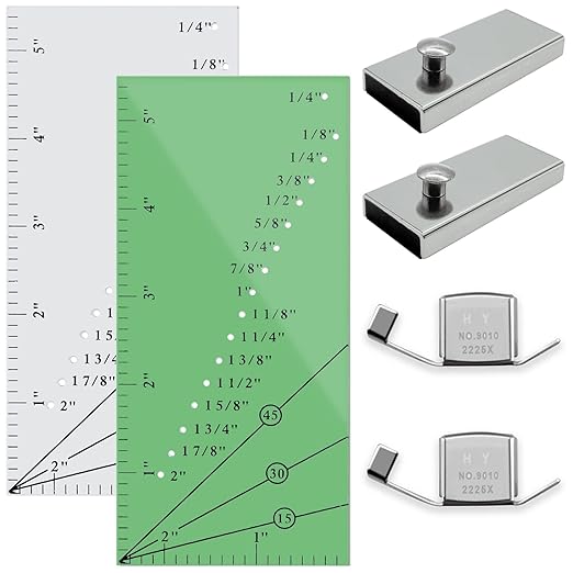 4 Pack Seam Guide for Sewing Machine + 2 Seam Allowance Ruler, Straight