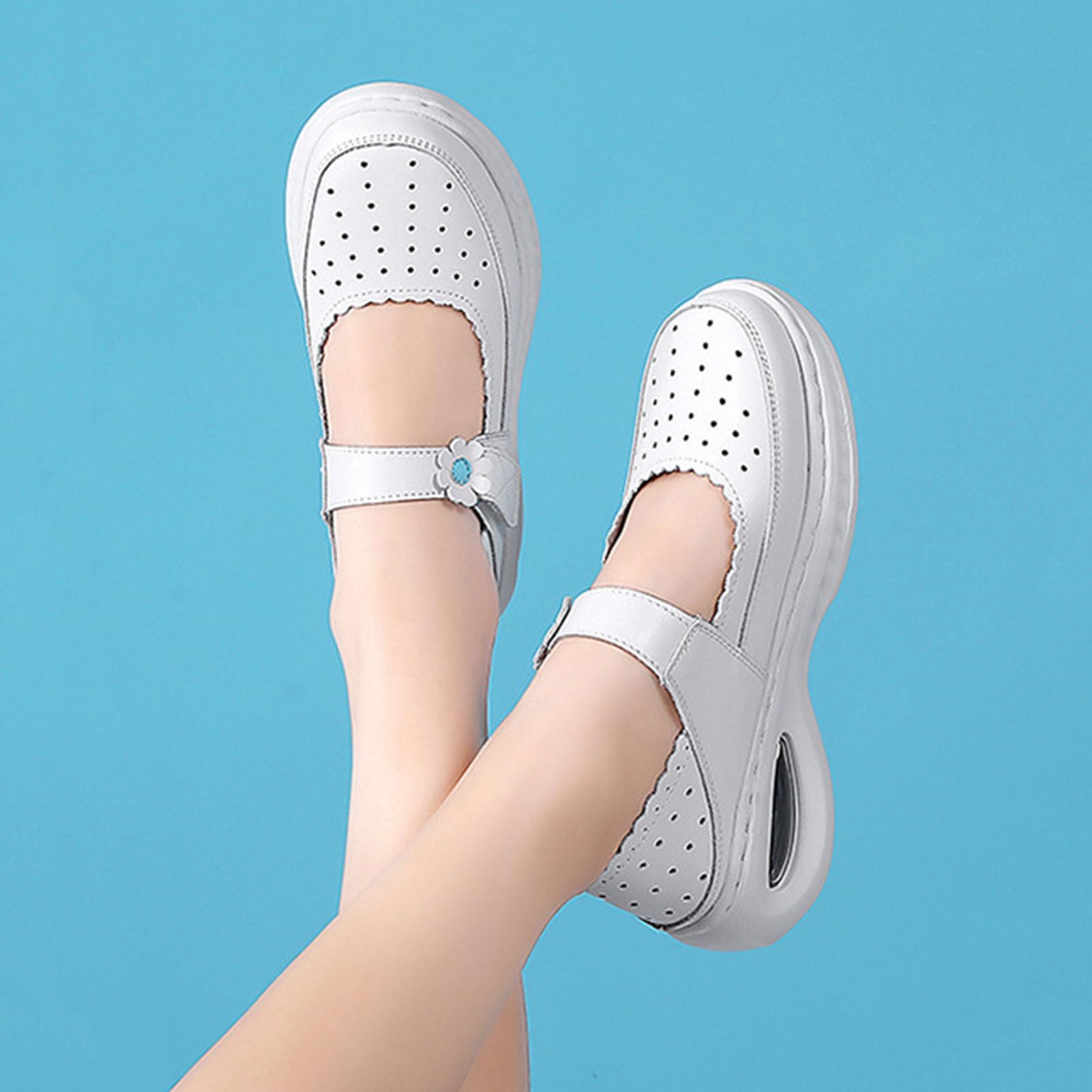 Chaussures d'infirmière légères pour Femmes, en Cuir antidérapant, Confortables pour Rester Debout Toute la journée