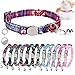 Cat Collar Breakaway with Bell Soft Floral Boho Fancy Safety Buckle Quick Release Adjustable for Boys and Girls Kitten Small XSmall XS Medium Purple Ethnic Style